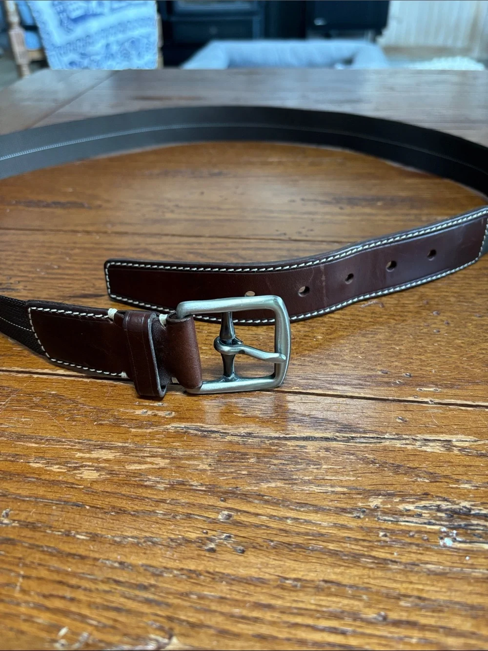 COACH Vintage Surcingle Belt Men’s Dark Brown Leather and Nylon Size 40” 100 cm